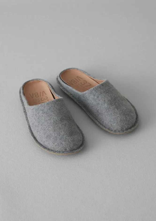 Slippers|Nightwear-TOAST Viba Roma Felt Slippers Grey