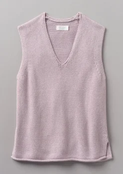 Linen|Loungewear-TOAST V-Neck Linen Cotton Knitted Tank WoodLilac