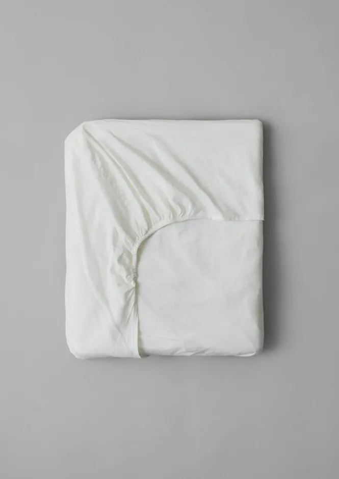 Textiles|Bed Linen-TOAST Washed Linen Cotton Fitted Sheet Ecru