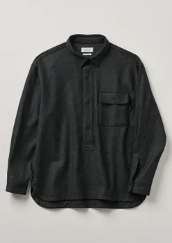 Shirts-TOAST Wool Cashmere Overshirt Charcoal
