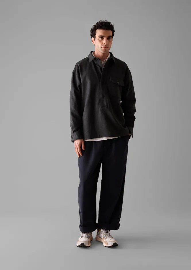 Shirts-TOAST Wool Cashmere Overshirt Charcoal