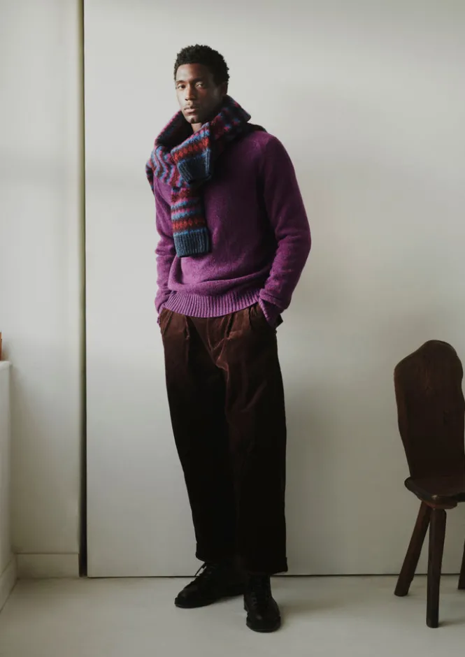 Knitwear-TOAST Wool Crew Neck Sweater Amethyst