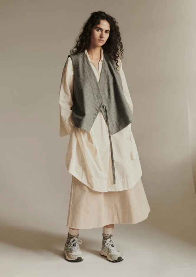Coats & Jackets-TOAST Wool Flannel Sleeveless Jacket GreyMelange